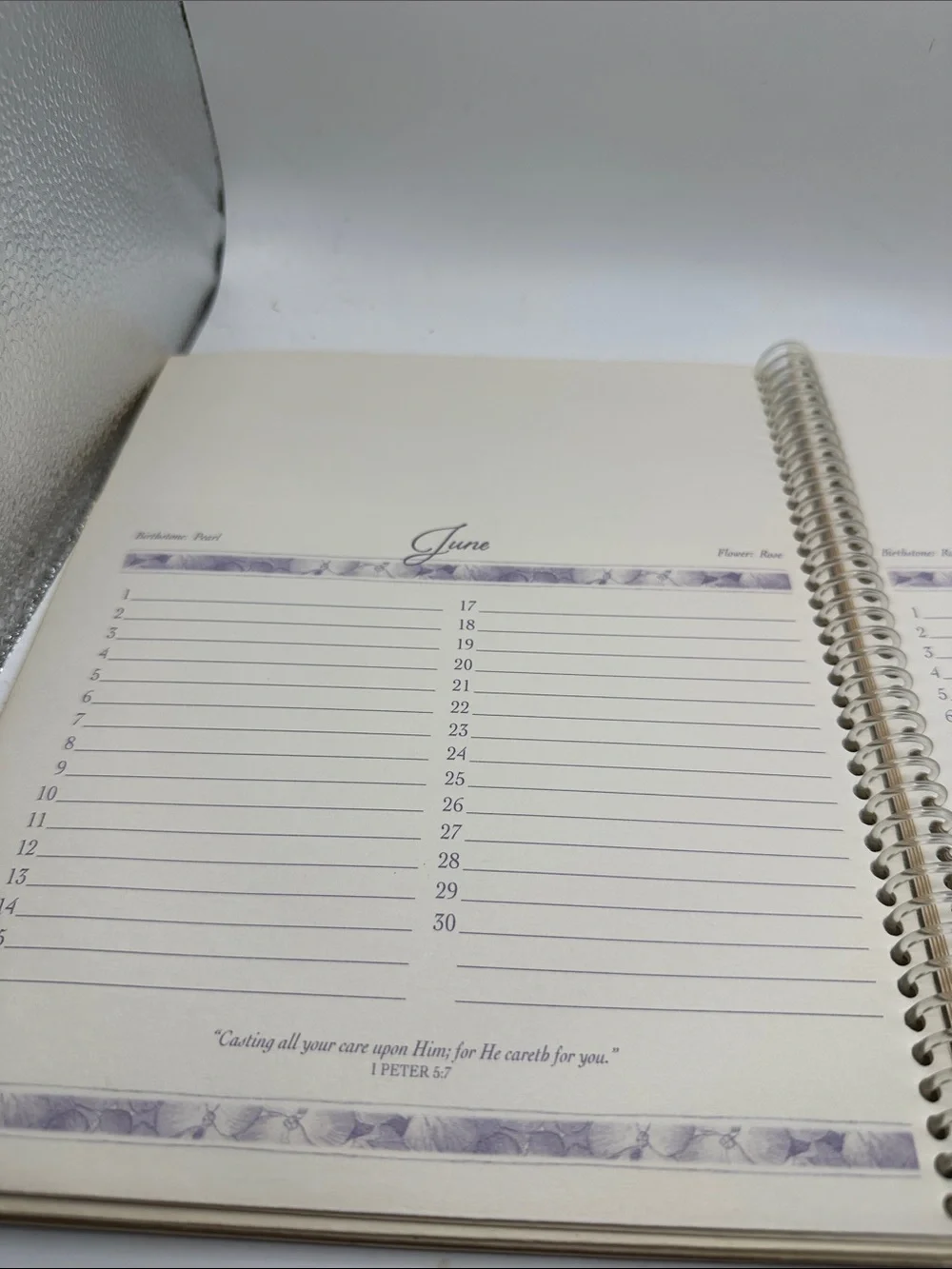 Floral Card Organizer - Cream with Orange & Purple Accents